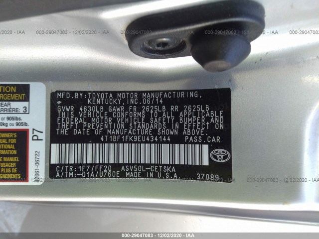 Photo 8 VIN: 4T1BF1FK9EU434144 - TOYOTA CAMRY 