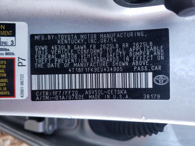 Photo 12 VIN: 4T1BF1FK9EU434905 - TOYOTA CAMRY L 