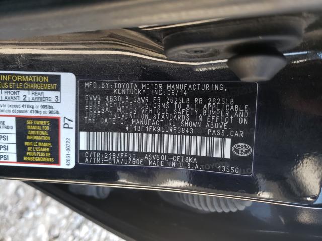 Photo 9 VIN: 4T1BF1FK9EU453843 - TOYOTA CAMRY L 