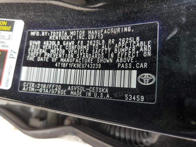 Photo 12 VIN: 4T1BF1FK9EU743239 - TOYOTA CAMRY L 