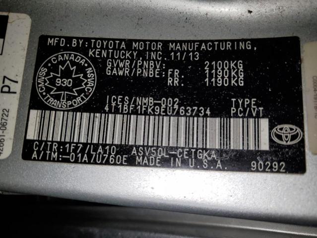 Photo 12 VIN: 4T1BF1FK9EU763734 - TOYOTA CAMRY L 