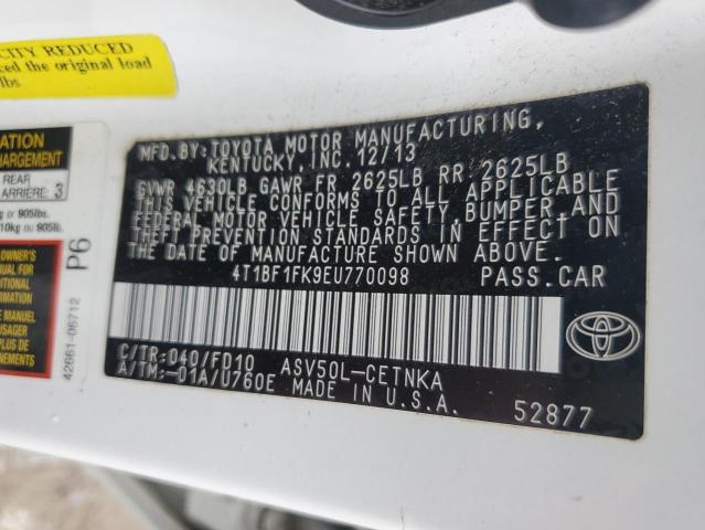 Photo 11 VIN: 4T1BF1FK9EU770098 - TOYOTA CAMRY 