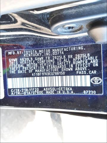 Photo 9 VIN: 4T1BF1FK9EU788150 - TOYOTA CAMRY L 