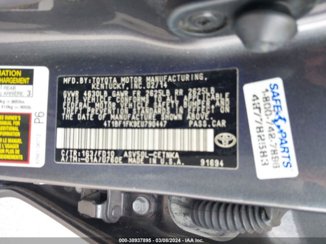 Photo 8 VIN: 4T1BF1FK9EU790447 - TOYOTA CAMRY 