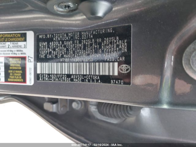 Photo 8 VIN: 4T1BF1FK9EU793350 - TOYOTA CAMRY 