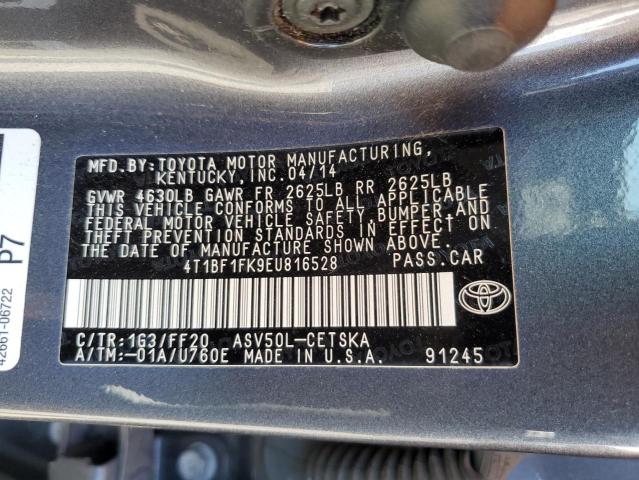 Photo 11 VIN: 4T1BF1FK9EU816528 - TOYOTA CAMRY L 