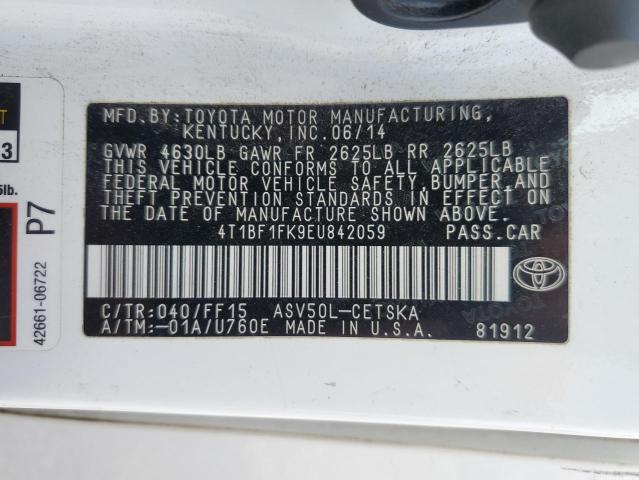 Photo 12 VIN: 4T1BF1FK9EU842059 - TOYOTA CAMRY L 