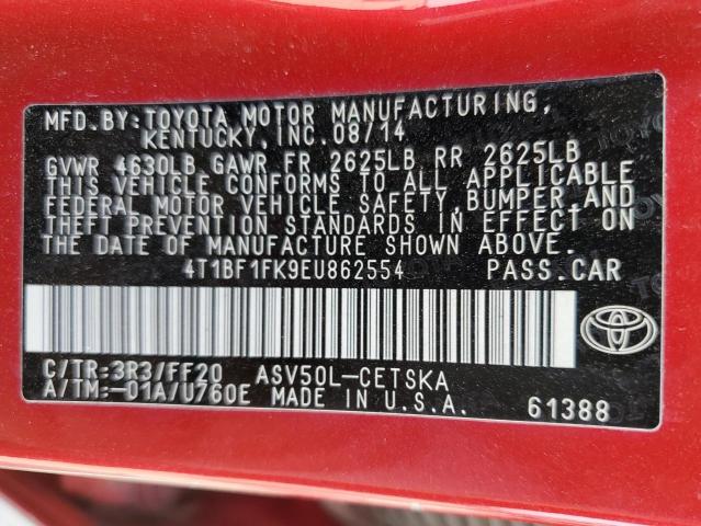 Photo 12 VIN: 4T1BF1FK9EU862554 - TOYOTA CAMRY L 