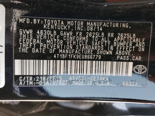 Photo 9 VIN: 4T1BF1FK9EU866779 - TOYOTA CAMRY L 