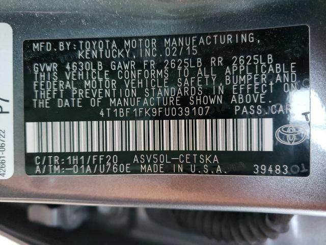 Photo 9 VIN: 4T1BF1FK9FU039107 - TOYOTA CAMRY 