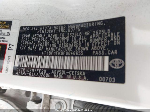 Photo 8 VIN: 4T1BF1FK9FU046655 - TOYOTA CAMRY 