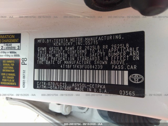 Photo 8 VIN: 4T1BF1FK9FU084239 - TOYOTA CAMRY 