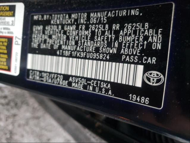 Photo 9 VIN: 4T1BF1FK9FU095824 - TOYOTA CAMRY LE 