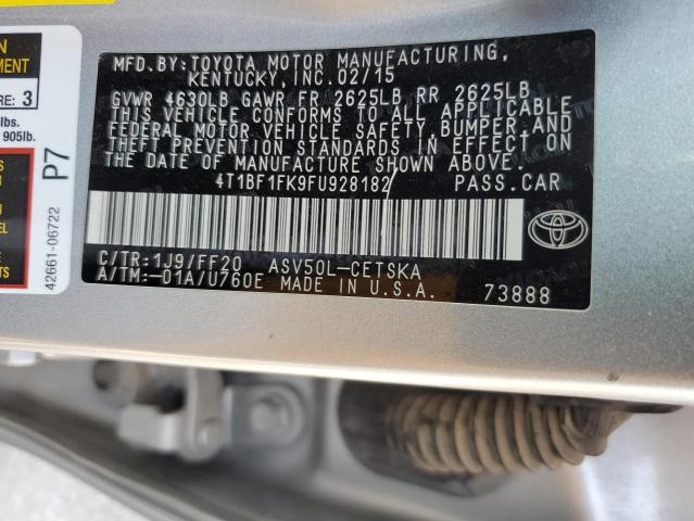 Photo 12 VIN: 4T1BF1FK9FU928182 - TOYOTA CAMRY LE 