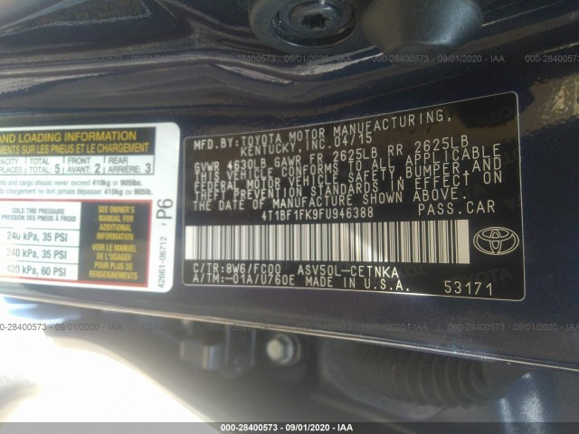 Photo 8 VIN: 4T1BF1FK9FU946388 - TOYOTA CAMRY 