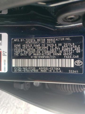 Photo 11 VIN: 4T1BF1FK9FU947721 - TOYOTA CAMRY LE 