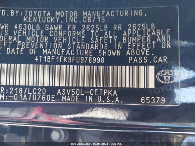 Photo 8 VIN: 4T1BF1FK9FU978998 - TOYOTA CAMRY 