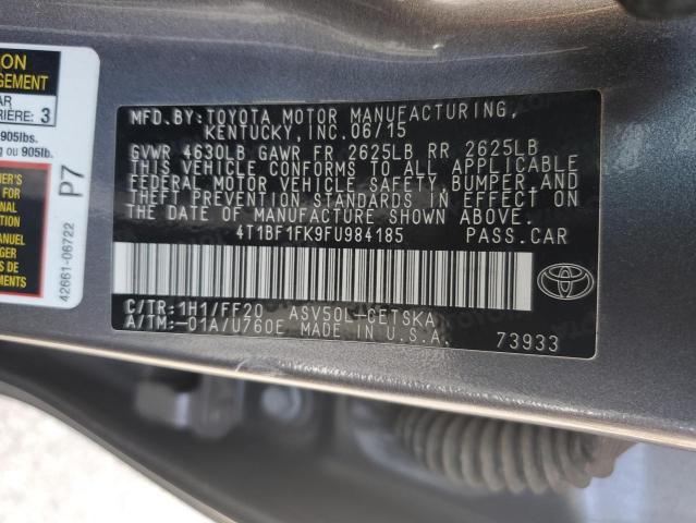 Photo 11 VIN: 4T1BF1FK9FU984185 - TOYOTA CAMRY LE 