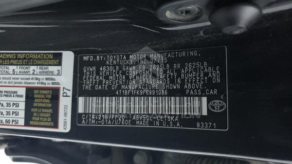 Photo 2 VIN: 4T1BF1FK9FU991086 - TOYOTA CAMRY 