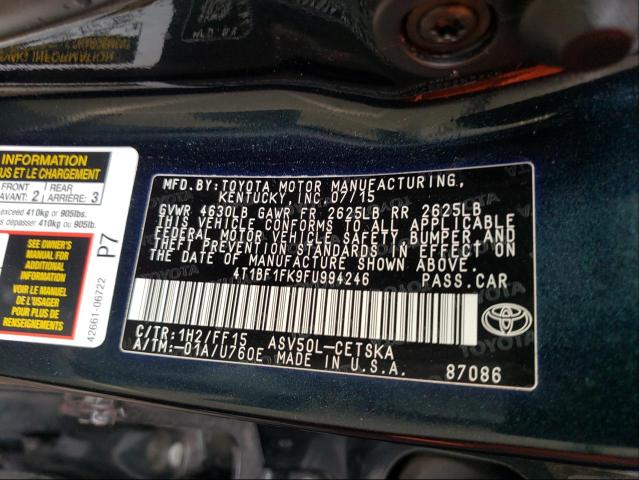 Photo 9 VIN: 4T1BF1FK9FU994246 - TOYOTA CAMRY LE 