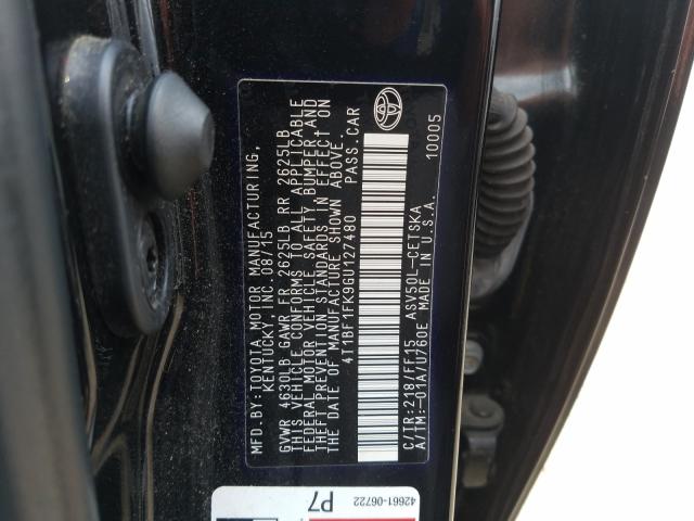 Photo 9 VIN: 4T1BF1FK9GU127480 - TOYOTA CAMRY LE 