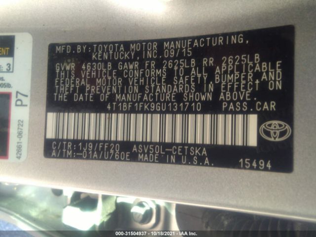 Photo 8 VIN: 4T1BF1FK9GU131710 - TOYOTA CAMRY 