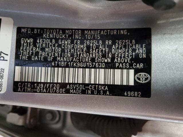 Photo 11 VIN: 4T1BF1FK9GU157630 - TOYOTA CAMRY LE 