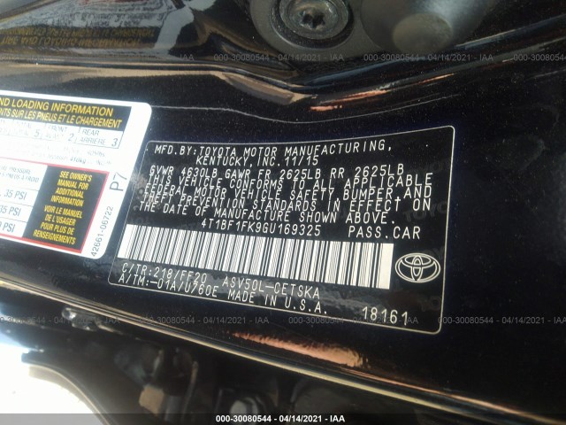 Photo 8 VIN: 4T1BF1FK9GU169325 - TOYOTA CAMRY 