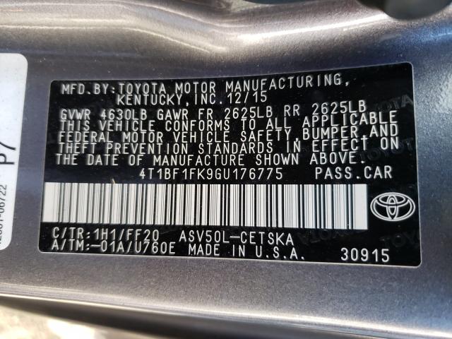 Photo 9 VIN: 4T1BF1FK9GU176775 - TOYOTA CAMRY LE 