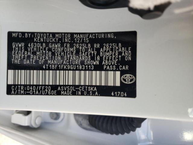 Photo 9 VIN: 4T1BF1FK9GU183113 - TOYOTA CAMRY LE 