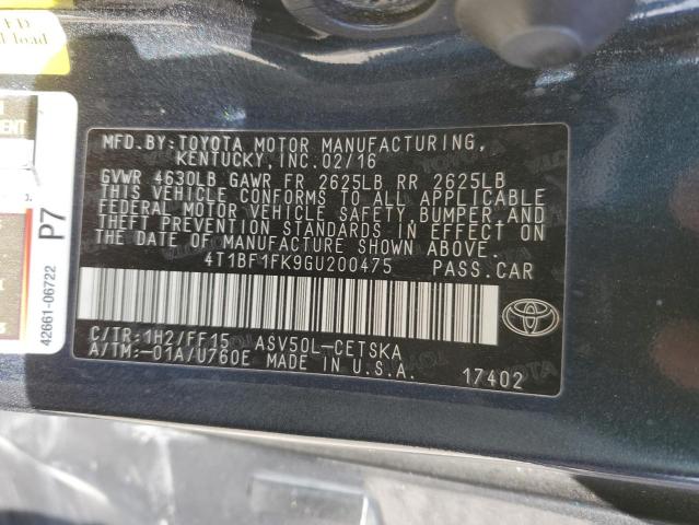 Photo 11 VIN: 4T1BF1FK9GU200475 - TOYOTA CAMRY LE 