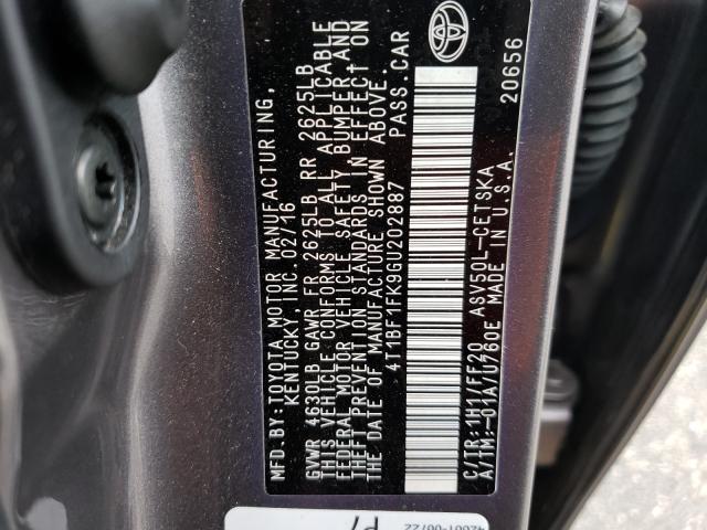 Photo 9 VIN: 4T1BF1FK9GU202887 - TOYOTA CAMRY LE 