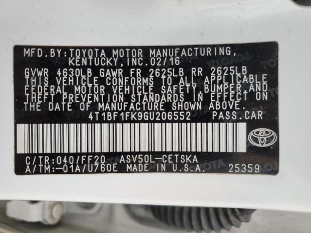 Photo 11 VIN: 4T1BF1FK9GU206552 - TOYOTA CAMRY 