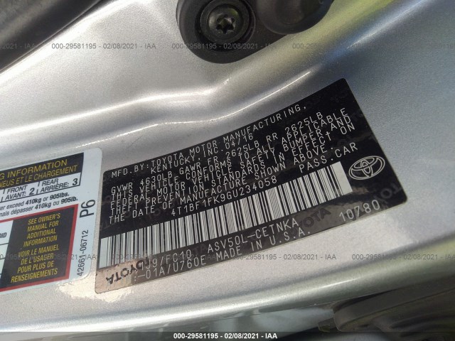 Photo 8 VIN: 4T1BF1FK9GU234058 - TOYOTA CAMRY 