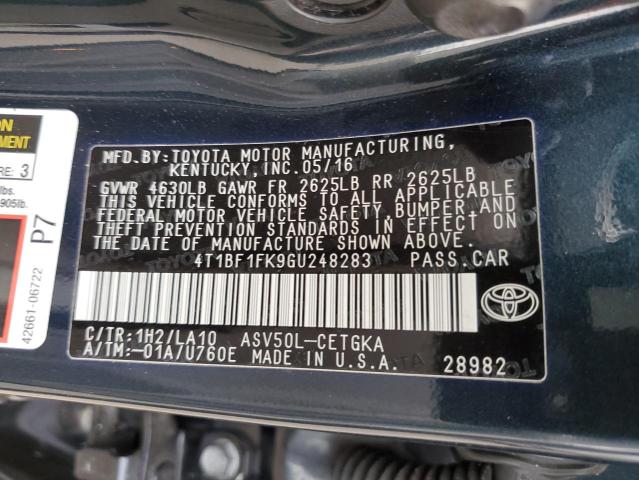 Photo 12 VIN: 4T1BF1FK9GU248283 - TOYOTA CAMRY 