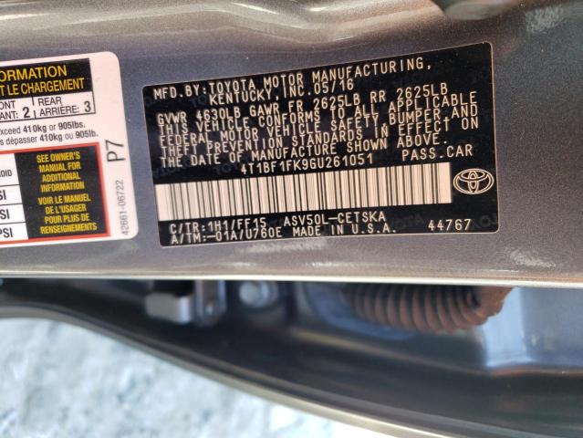 Photo 11 VIN: 4T1BF1FK9GU261051 - TOYOTA CAMRY LE 