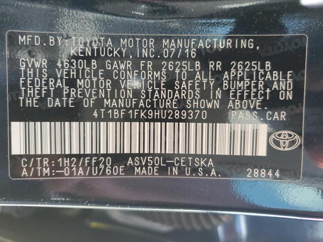 Photo 11 VIN: 4T1BF1FK9HU289370 - TOYOTA CAMRY 