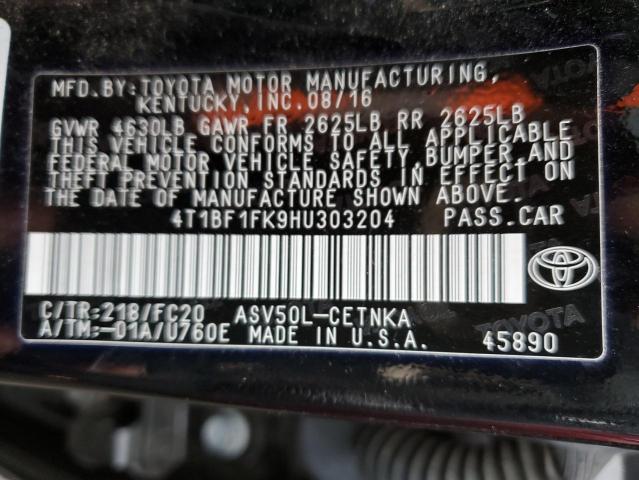 Photo 12 VIN: 4T1BF1FK9HU303204 - TOYOTA CAMRY LE 