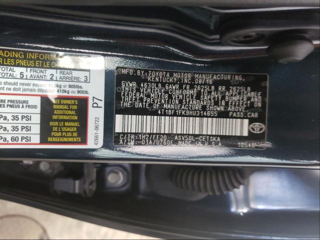 Photo 9 VIN: 4T1BF1FK9HU314655 - TOYOTA CAMRY LE 