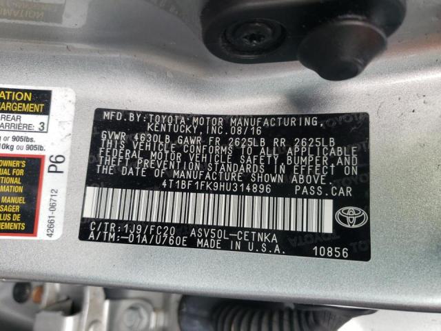 Photo 9 VIN: 4T1BF1FK9HU314896 - TOYOTA CAMRY LE 