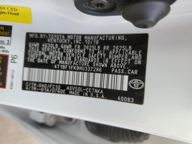 Photo 11 VIN: 4T1BF1FK9HU337286 - TOYOTA CAMRY LE 