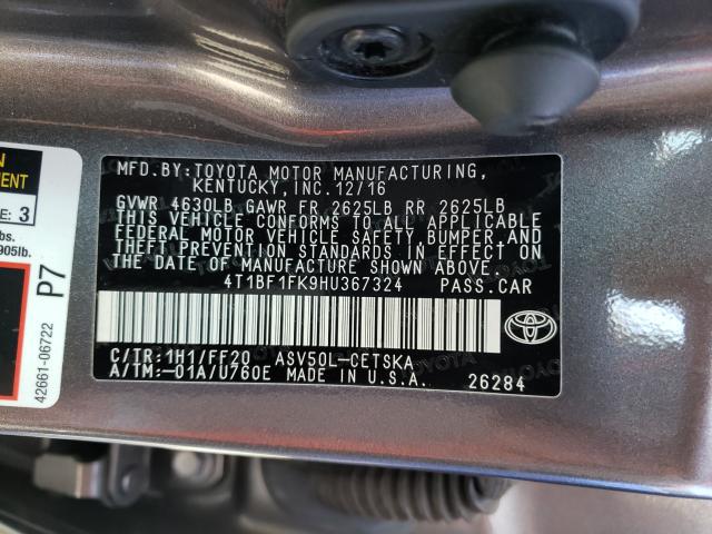 Photo 9 VIN: 4T1BF1FK9HU367324 - TOYOTA CAMRY LE 