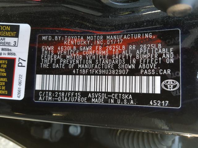 Photo 9 VIN: 4T1BF1FK9HU382907 - TOYOTA CAMRY LE 