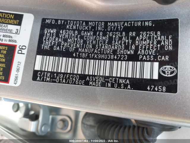 Photo 8 VIN: 4T1BF1FK9HU384723 - TOYOTA CAMRY 