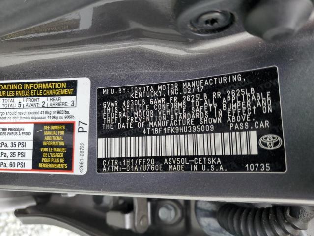 Photo 11 VIN: 4T1BF1FK9HU395009 - TOYOTA CAMRY LE 