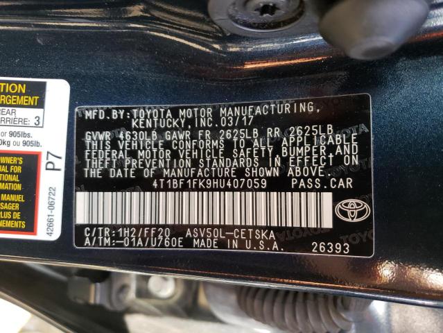 Photo 9 VIN: 4T1BF1FK9HU407059 - TOYOTA CAMRY LE 