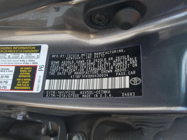 Photo 9 VIN: 4T1BF1FK9HU430034 - TOYOTA CAMRY LE 