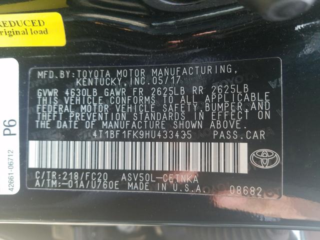 Photo 9 VIN: 4T1BF1FK9HU433435 - TOYOTA CAMRY LE 