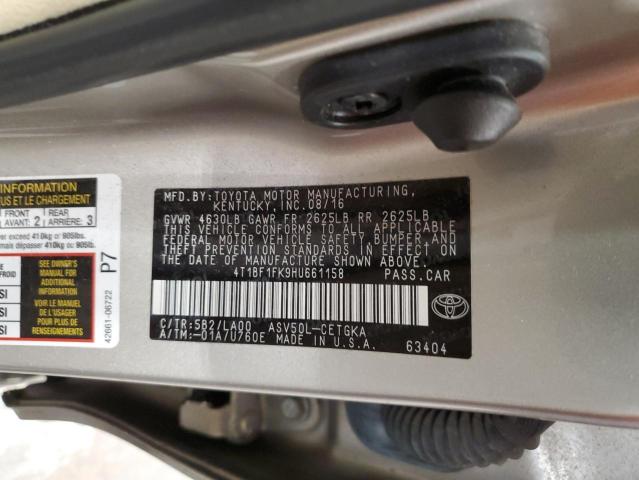 Photo 11 VIN: 4T1BF1FK9HU661158 - TOYOTA CAMRY LE 