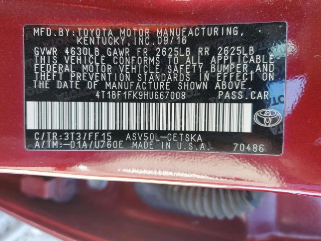 Photo 11 VIN: 4T1BF1FK9HU667008 - TOYOTA CAMRY 